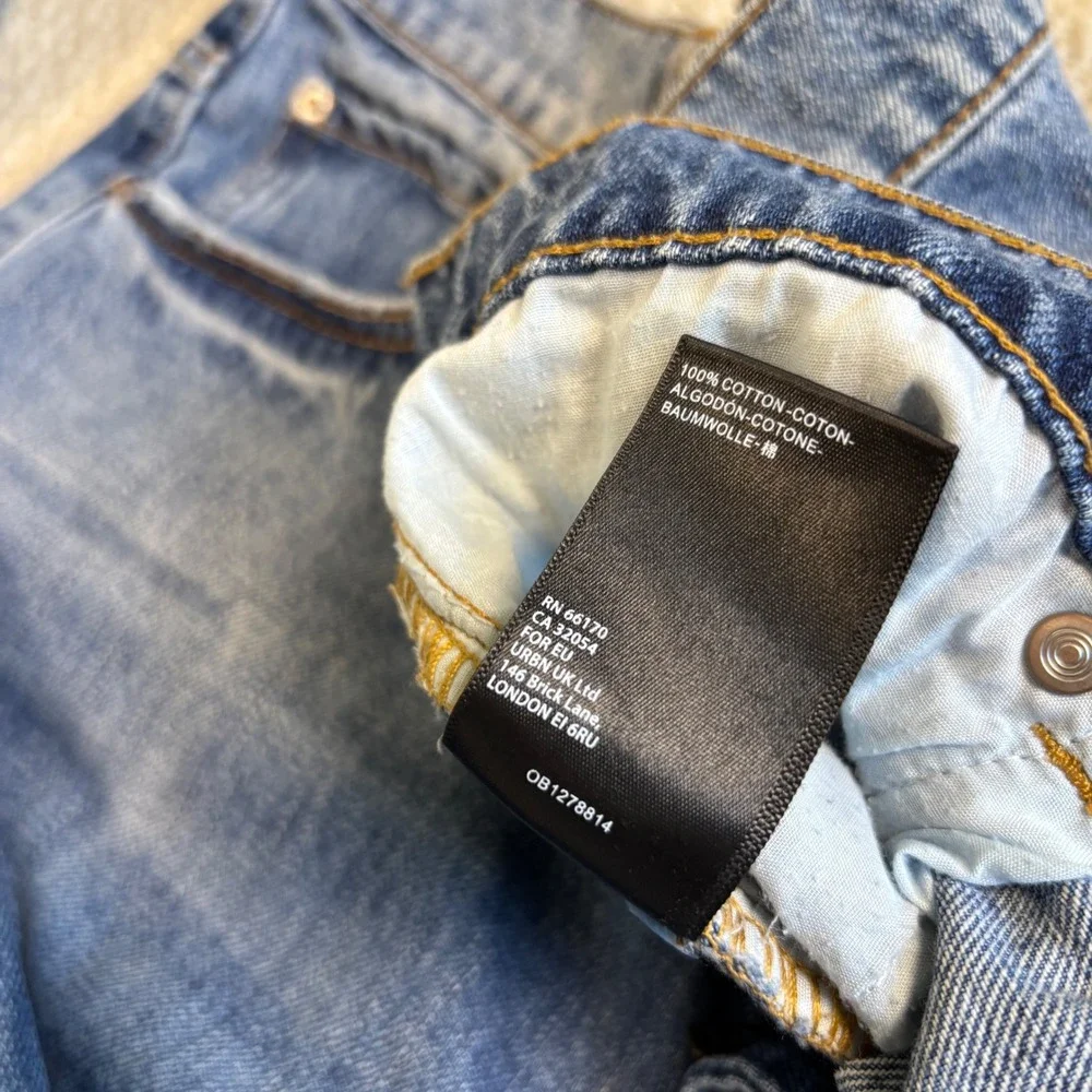 BDG Urban Outfitters Loose Straight Leg Jeans,‎ Medium Wash, Ripped, Size 30